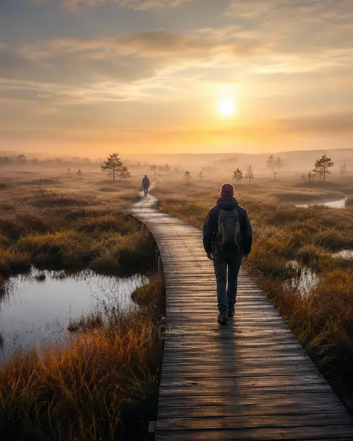 Paysage calme des Hautes Fagnes en Belgique